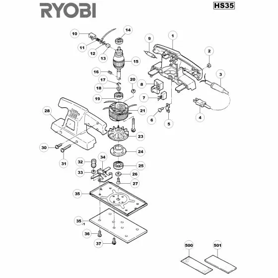 Ryobi ESS3215VSHG Spare Parts List Type: 5133000358